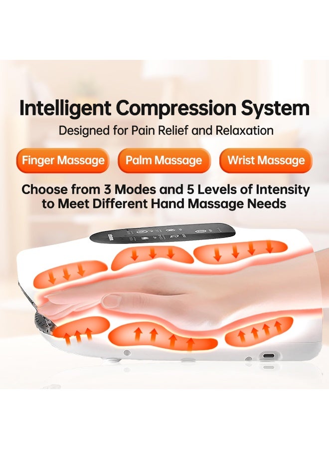 Hand Massager with Heat and Compression for Arthritis and Carpal Tunnel Relief, Finger Wrist Hand Therapy Equipment Pain Relief,Thoughtful Gifts for Women,Man (Gray) - Image 2